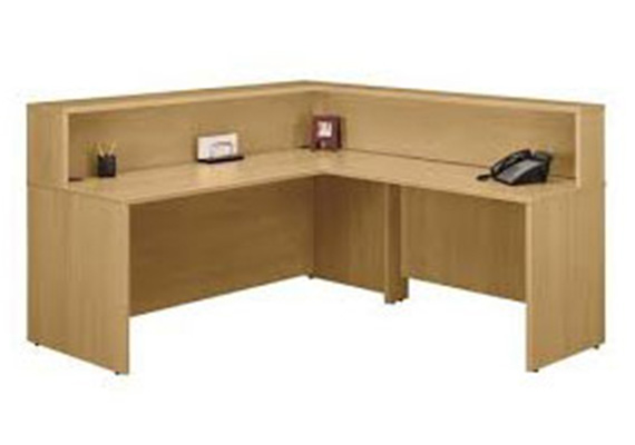 straight reception table, raised reception desk, and l-shaped reception desk, front office desks